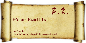 Péter Kamilla névjegykártya